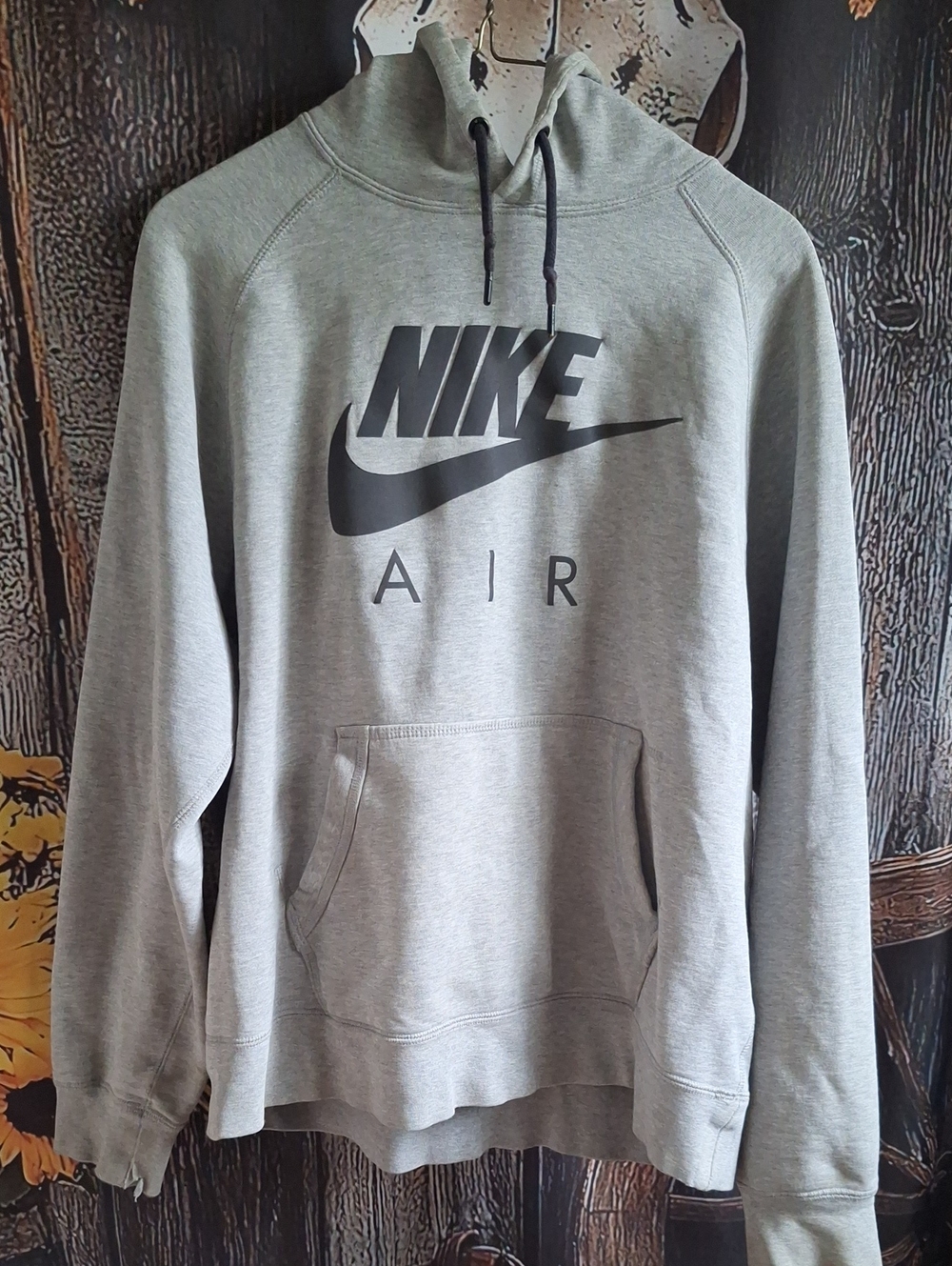 Nike Grey Air Pullover Hoodie with Black Logo